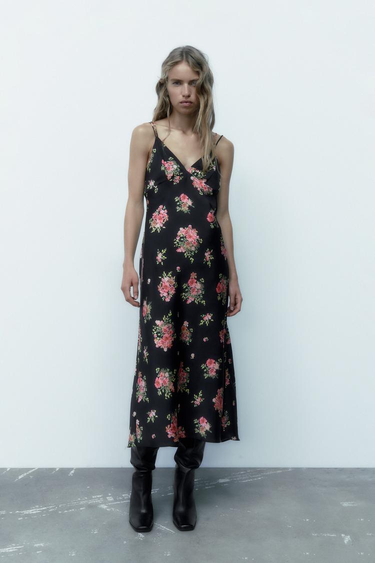 Zara floral slip orders dress